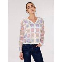 Apricot Granny Squares Crochet Cardigan