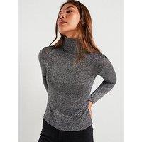 Vero Moda Roll Neck Long Sleeve Top - Silver