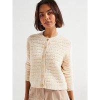 Only Textured Long Sleeve Knitted Cardigan - Cream