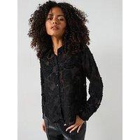 Jdy Sheer Textured Shirt - Black