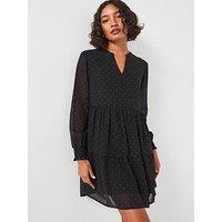Jdy Tiered Long Sleeve Dress - Black