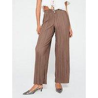 Jdy Bravo Pleat Jersey Pant - - Brown