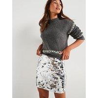 Only Sequin Mini Skirt - Silver