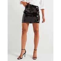 Only Sequin Mini Skirt - Black