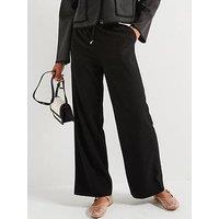 Only Tie Waist Loose Trouser - Black