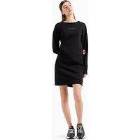 Armani Exchange Gold Logo Jersey Sweater Dress - Black