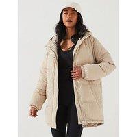 V By Very Marshall Hooded Padded Coat - Cream