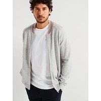 Ps Paul Smith Collar Stripe Baseball Jacket - Grey