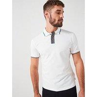 Ps Paul Smith Regular Fit Stripe Placket Polo Shirt - White