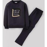 Mini V By Very Boys Lets Have Fun Sweatshirt And Jog Set - Multi