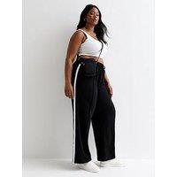 New Look Curves Side Stripe Joggers - Black