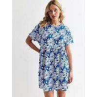 New Look Floral Babydoll Mini Smock Dress - Blue