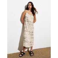 New Look Abstract Strappy Midi Dress - White/Print