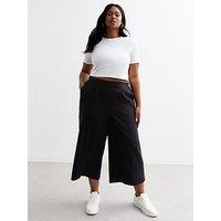 New Look Curves Black Wide Leg Culotte Trousers