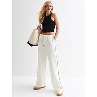 New Look Off Elasticated-Waist Joggers - White