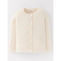 Mini V By Very Girls Fluffy Eyelash Yarn Cardigan - Cream