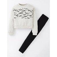 V By Very Girls Sequin Animal Sweat And Legging Set