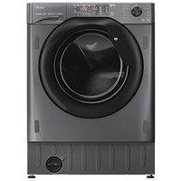 Haier Series 4 Hwq90B416Fwbr-Uk 9Kg Integrated Washing Machine, 1600 Spin, A Rated - Graphite - Washing Machine With Installation