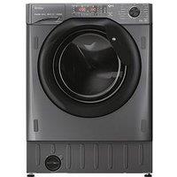 Haier Series 4 Hwdq90B416Fwbruk 9Kg / 5Kg Integrated Washer Dryer, D Rated, 1600 Spin - Graphite - Washer Dryer With Installation