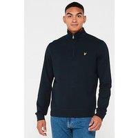 Lyle & Scott & Loopback Quarter Zip Sweat Top - Navy