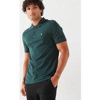 Lyle & Scott Lyle & Scott Short Sleeve Regular Fit Plain Polo Shirt - Dark Green