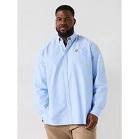 Lyle & Scott Big Tall Long Sleeve Plain Oxford Shirt - Blue