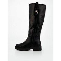 V By Very Flat Riding Knee Boot - Black