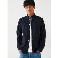 Lyle & Scott Long Sleeve Regular Fit Plain Oxford Shirt - Navy