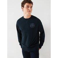 Lyle & Scott Lyle & Scott Stamp Logo Crew Neck Sweat Top - Navy