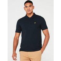 Lyle & Scott Short Sleeve Zip Polo Shirt - Navy