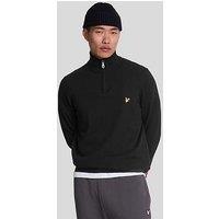 Lyle & Scott Cotton Merino Quarter Zip Knitted Jumper - Black
