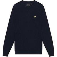 Lyle & Scott Cotton Merino Crew Knitted Jumper - Navy
