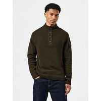Weekend Offender Castillos Wool Blend Funnel Neck Knitted Jumper - Khaki
