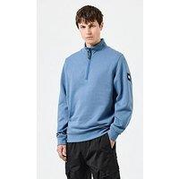 Weekend Offender Kraviz 1/4 Zip Sweat Top - Blue