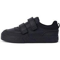 Kickers Boys Tovni Scuff Lo Leather School Shoe - Black