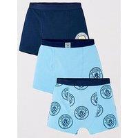 Manchester City Football 3 Pack Boxer Trunks - Blue