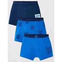 England Football 3 Pack Boxer Trunks - Blue