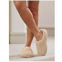 Loungeable Cosy Mule Slipper - Cream - Beige