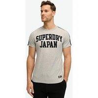 Superdry Short Sleeve Vintage Athletic Japan Stripe T-Shirt - Grey