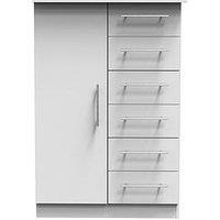 Swift Oxford Ready Assembled 1 Door, 5 Drawer Kids Wardrobe