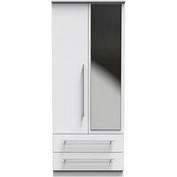 Swift Oxford Ready Assembled 2 Door, 2 Drawer Mirrored Wardrobe