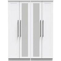 Swift Boston Part Assembled Tall 4 Door Mirrored Wardrobe