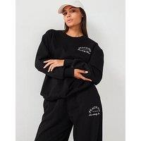 Peach Fit Womens Beautifully Active Oversized Sweatshirt - Black