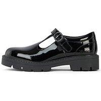 Kickers Girls Kori T Bar Patent Leather School Shoe - Black