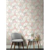 Arthouse Marble Geo Pink Multi Wallpaper