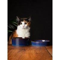 Scruffs Reactive Cat Food & Drink Bowl 2-Piece Set - Midnight Blue