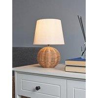 Very Home Small Rattan Bedside Table Lamp