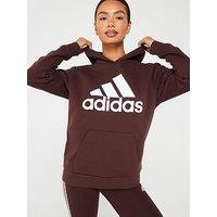 Adidas Sportswear Womens Big Logo Oversized Hoodie - Brown