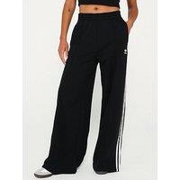 Adidas Originals Womens 3 Stripe Wide Leg French Terry Pant - Black