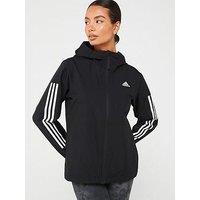 Adidas Sportswear Women'S Essentials 3 Stripe Rain.Rdy Jacket - Black